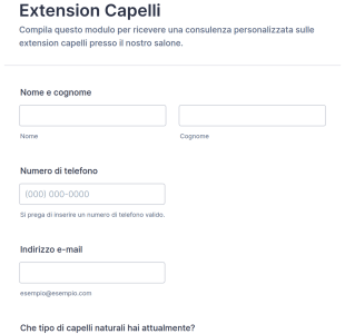 Modulo Di Consultazione Per Extension Capelli