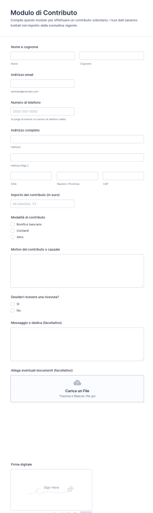 Modulo Di Contributo