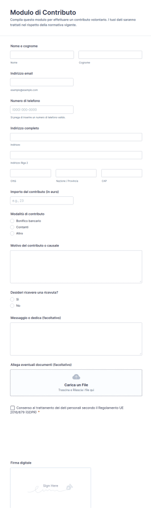 Modulo Di Contributo