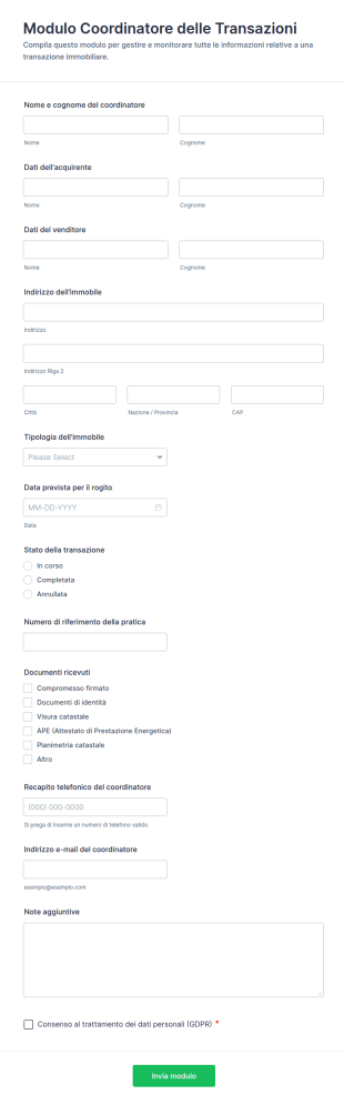 Modulo Di Coordinamento Transazioni