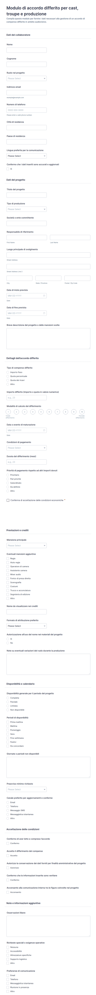 Modulo Di Delega Per Contratto Di Produzione