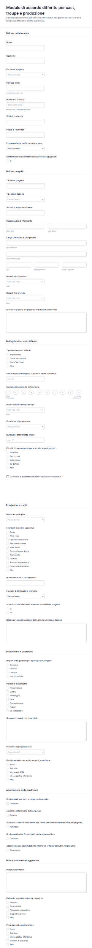 Modulo Di Delega Per Contratto Di Produzione
