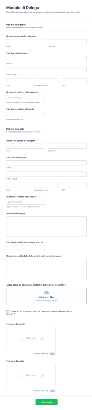 Modulo Di Delega