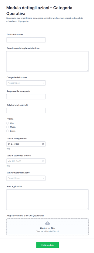 Modulo Di Dettaglio Azioni