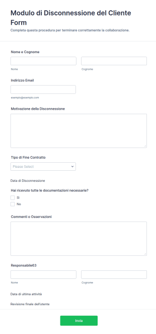 Modulo Di Disconnessione Del Cliente Form
