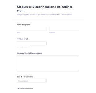 Modulo Di Disconnessione Del Cliente Form