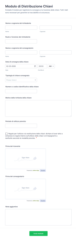 Modulo Di Distribuzione Chiavi