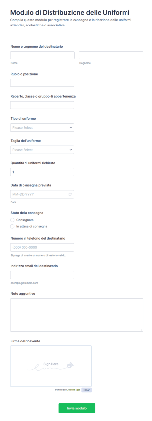 Modulo Di Distribuzione Delle Uniformi