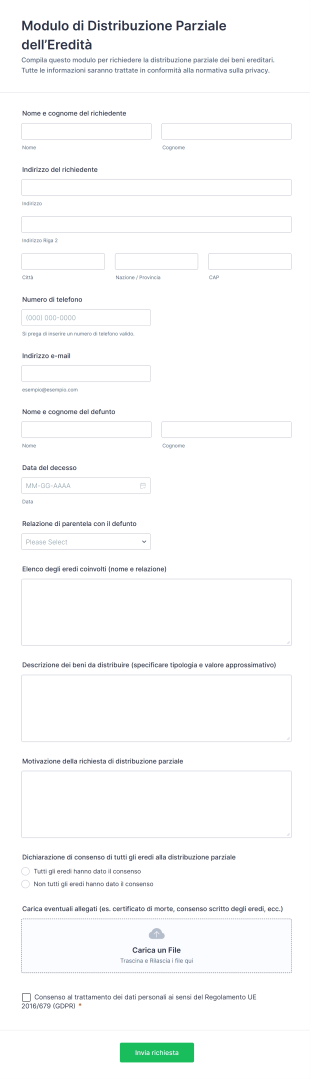 Modulo Di Distribuzione Parziale Dell’Eredità