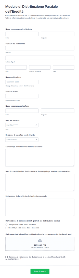 Modulo Di Distribuzione Parziale Dell’Eredità