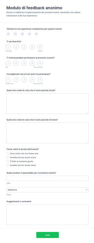 Modulo Di Feedback Anonimo