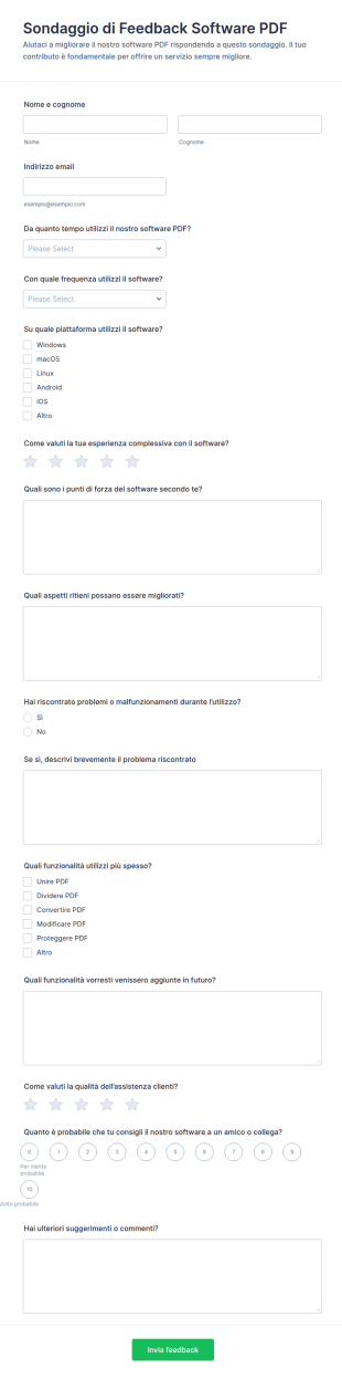 Modulo Di Feedback Software