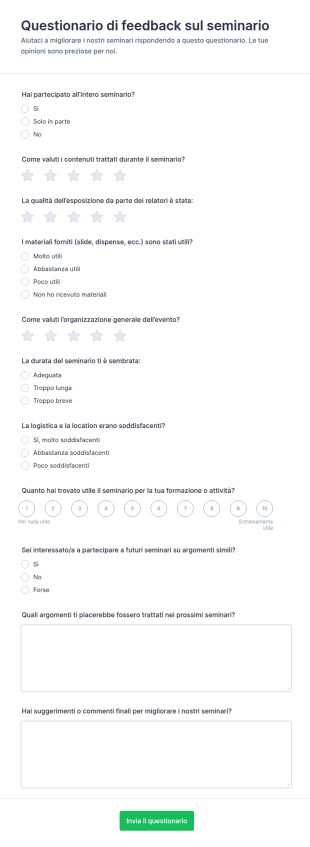 Modulo Di Feedback Sul Seminario
