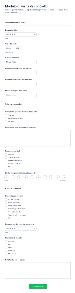 Modulo Di Follow Up Visita