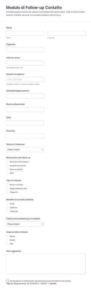 Modulo Di Follow Up
