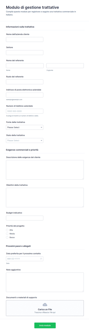 Modulo Di Gestione Accordi