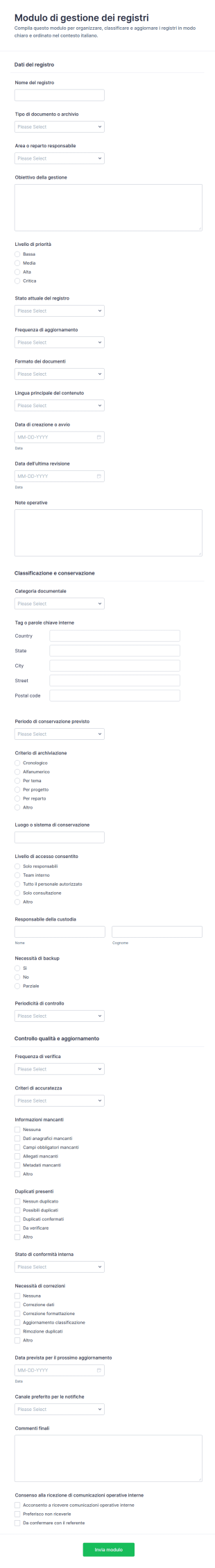 Modulo Di Gestione Documenti