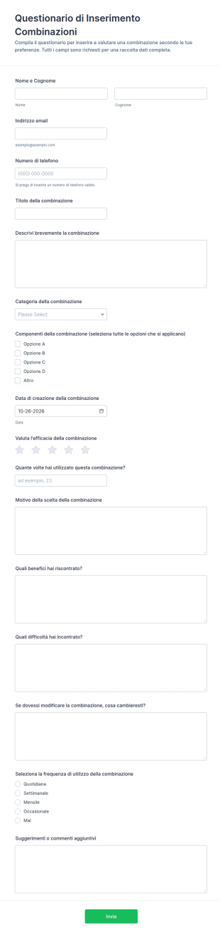Modulo Di Inserimento Combinato