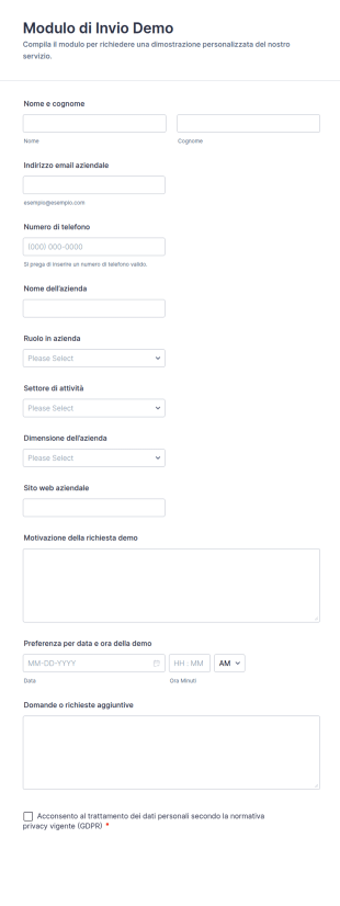 Modulo Di Invio Demo