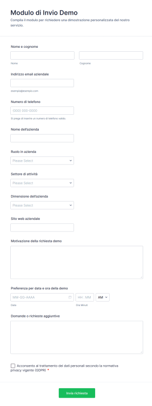 Modulo Di Invio Demo