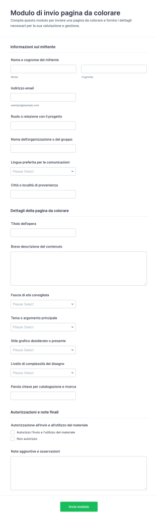 Modulo Di Invio Disegni Da Colorare