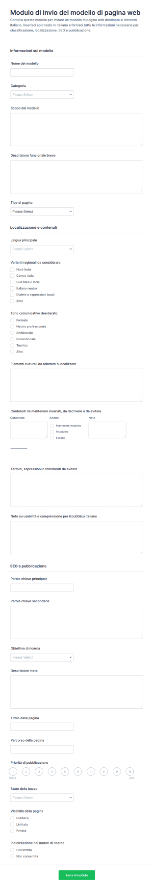 Modulo Di Invio Modello Di Pagina Web