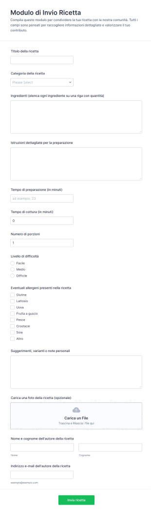 Modulo Di Invio Ricetta