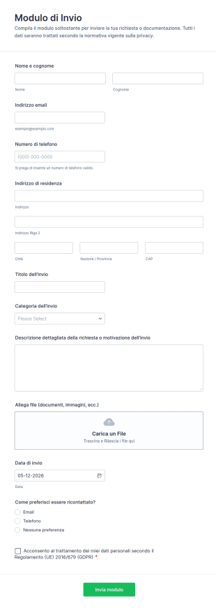 Modulo Di Invio