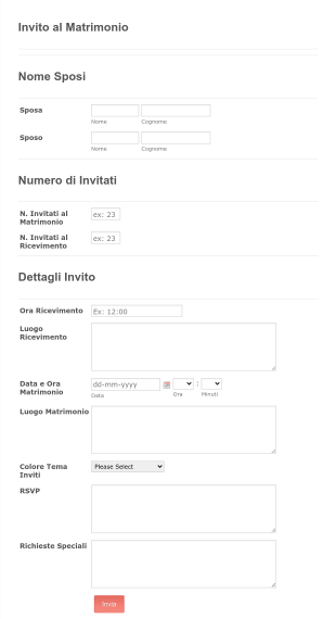 Modulo Di Invito Al Matrimonio Form Template