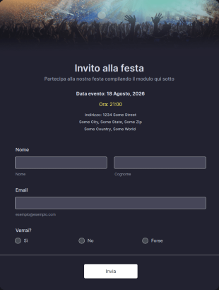 Modulo Di Invito Alla Festa