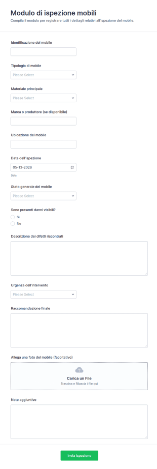 Modulo Di Ispezione Dei Mobili
