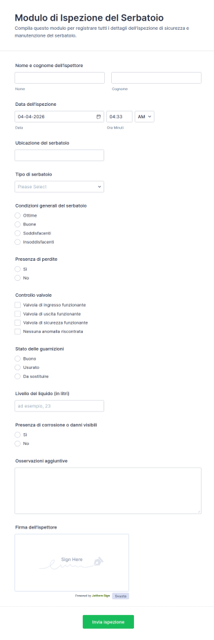 Modulo Di Ispezione Del Serbatoio