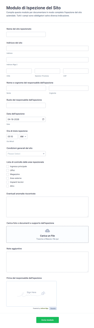 Modulo Di Ispezione Del Sito