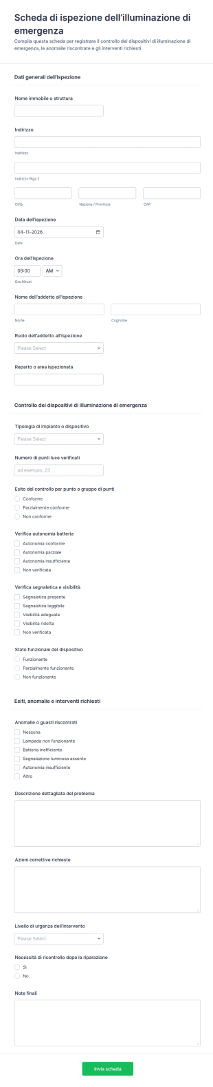 Modulo Di Ispezione Dell'Illuminazione Di Emergenza