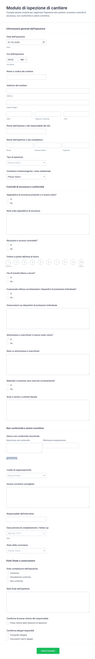 Modulo Di Ispezione Edile