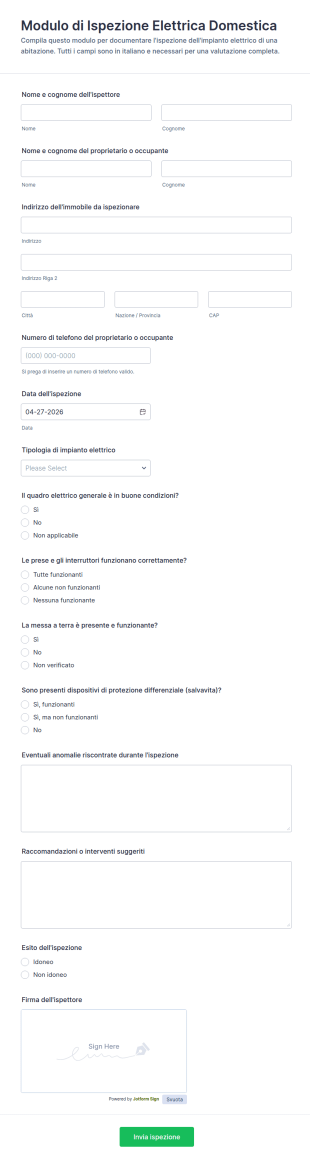Modulo Di Ispezione Elettrica Domestica
