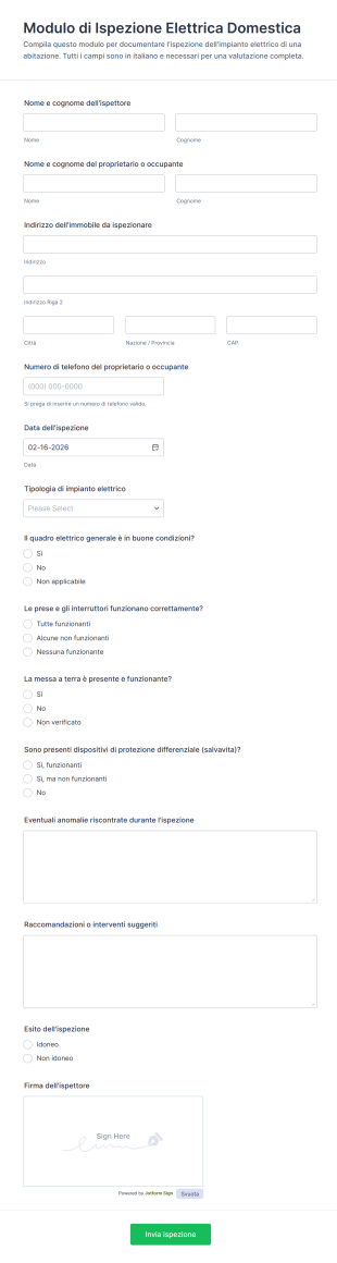 Modulo Di Ispezione Elettrica Domestica