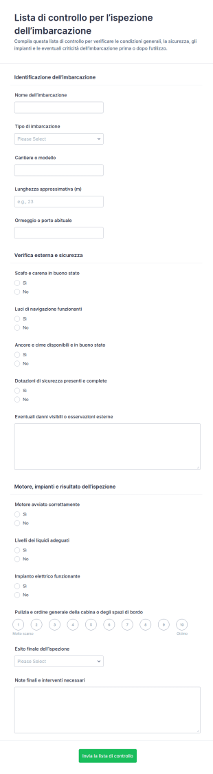 Modulo Di Ispezione Imbarcazioni