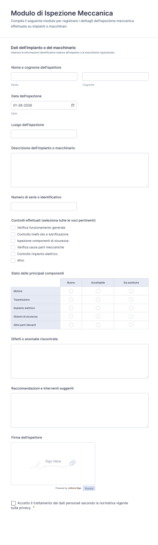 Modulo Di Ispezione Meccanica