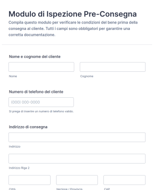Modulo Di Ispezione Pre Consegna