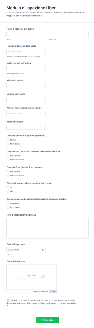 Modulo Di Ispezione Uber