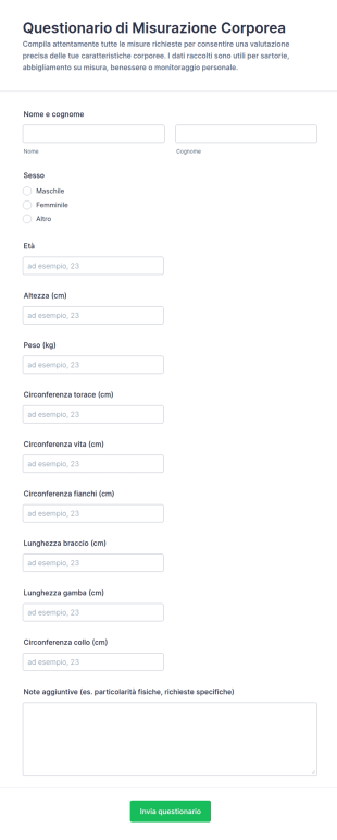 Modulo Di Misurazione Del Corpo