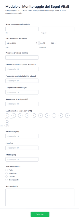 Modulo Di Monitoraggio Dei Segni Vitali