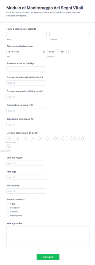 Modulo Di Monitoraggio Dei Segni Vitali