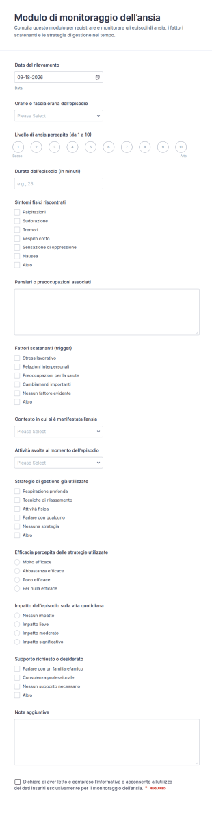 Modulo Di Monitoraggio Dell’Ansia