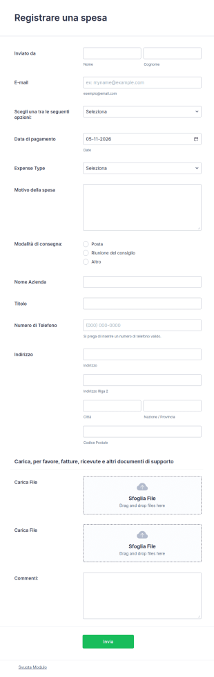 Modulo Di Monitoraggio Spese