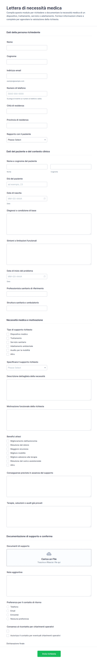 Modulo Di Necessità Medica