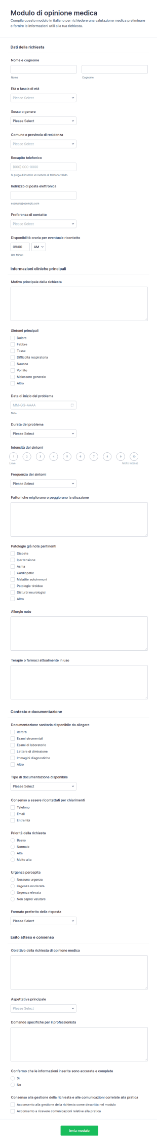 Modulo Di Opinione Medica