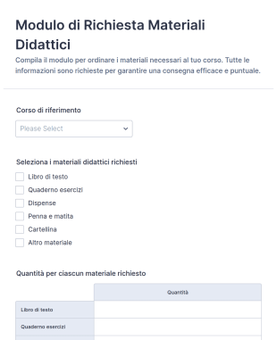 Modulo Di Ordine Materiale Didattico