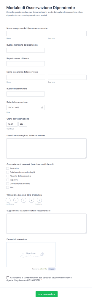 Modulo Di Osservazione Dipendente